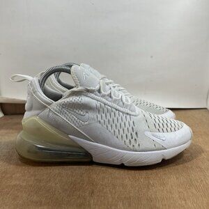 Nike Air Max 270 Women Size 8 White Metallic Silver 943345-103